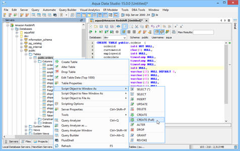 Amazon Redshift - Schema Browser