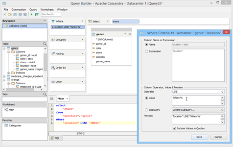 Apache Cassandra - Query Builder