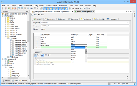 Apache Cassandra - Visual Table Editing