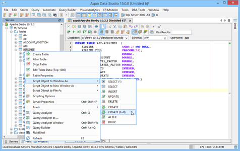 Apache Derby - Schema Browser