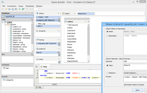 Hive and Spark - Query Builder