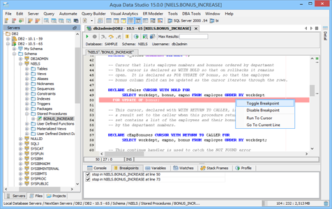 DB2 LUW - SQL Debugger