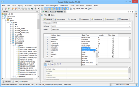 DB2 LUW - Visual Table Editing