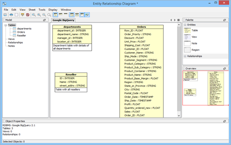 Google BigQuery - ER Modeler