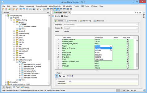 Google BigQuery - Visual Editing