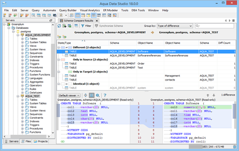 Greenplum - Schema Compare