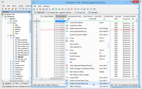 Greenplum - Table Data Editor