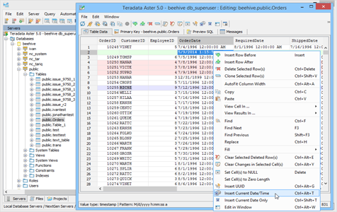 Teradata Aster - Table Data Editor