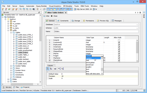 Teradata Aster - Visual Table Editing