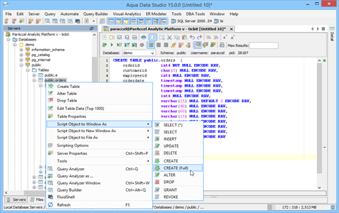 ParAccel - Schema Browser