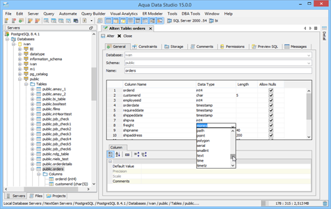 PostgreSQL - Visual Table Editing