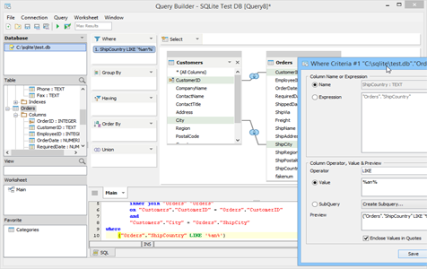 SQLite - Query Builder