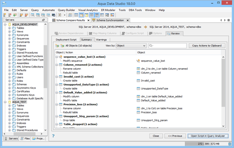 SQL Server Schema Synchronization - Review Summary