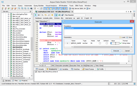 Sybase ASE - SQL Debugger