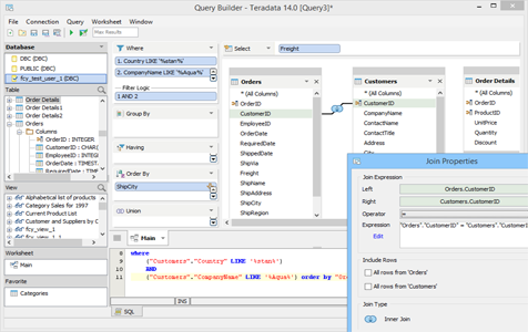 Teradata - Query Builder