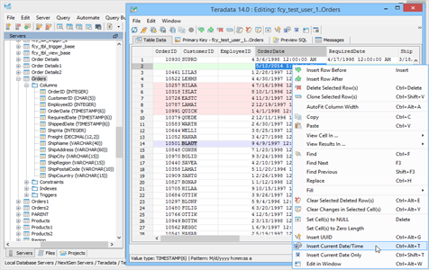 Teradata - Table Data Editor