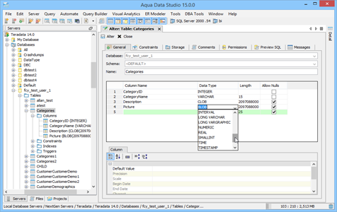 Teradata - Visual Table Editing