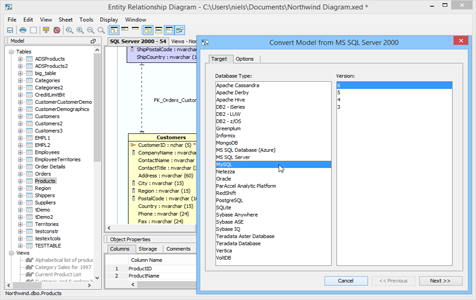 Er Modeler Convert Model in Aqua Data Studio