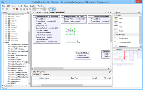 Er Modeler Drag Create Object in Aqua Data Studio