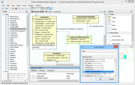 Er Modeler Quick Find in Aqua Data Studio