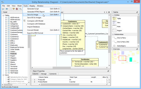 Er Modeler Save As Image in Aqua Data Studio