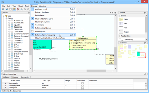 Er Modeler Schema Folder Grouping in Aqua Data Studio