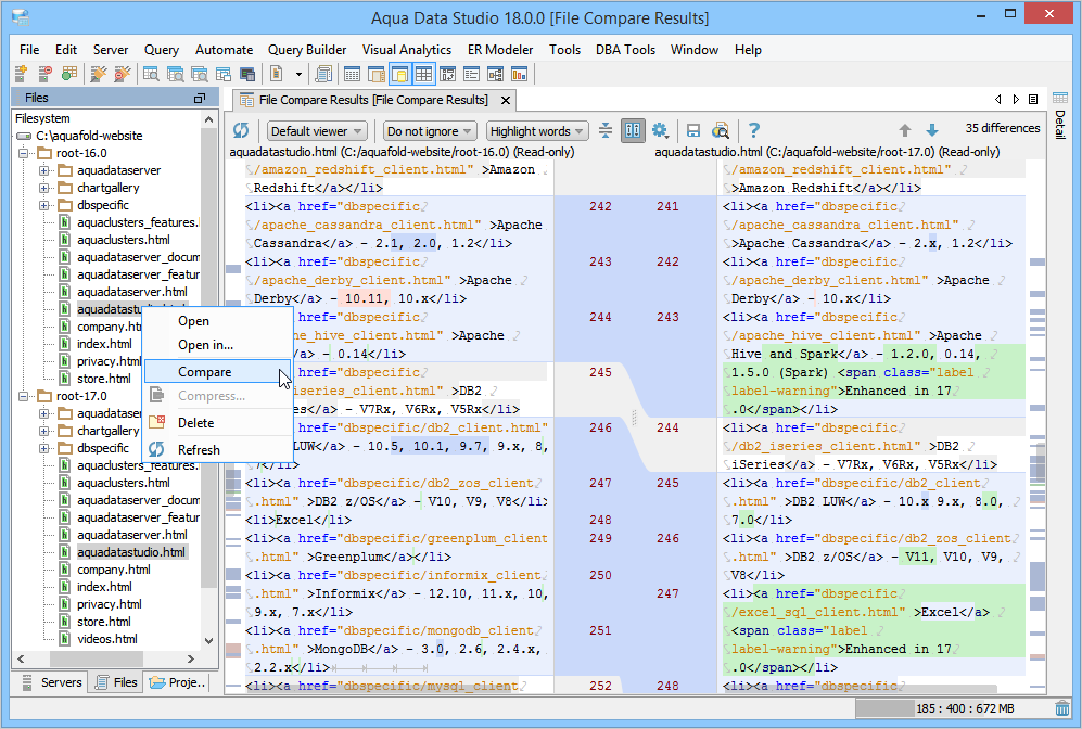 online file compare c#