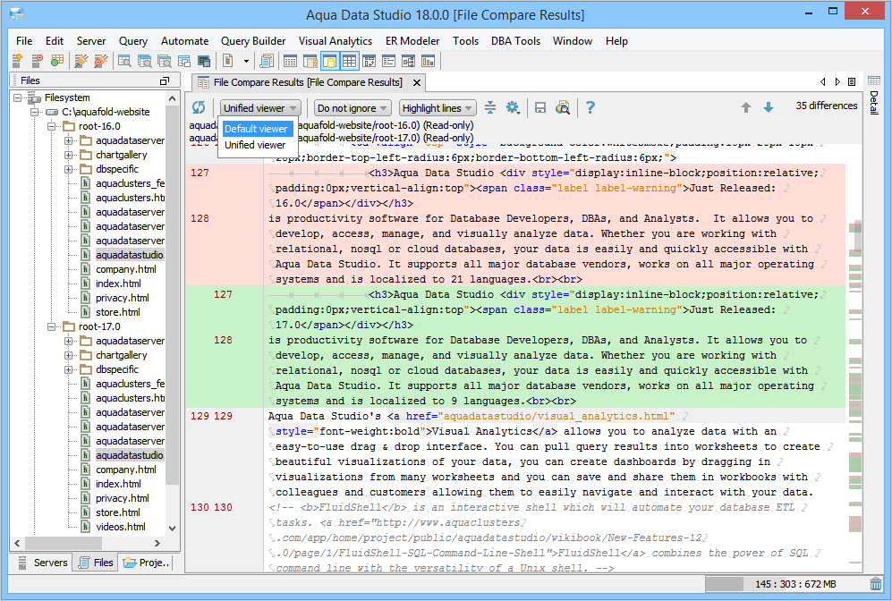 File Compare and Directory Compare Tools AquaFold