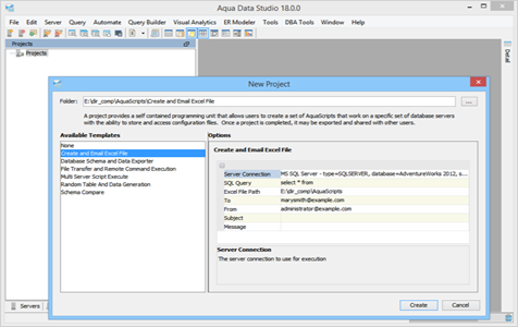 Javascript IDE Open API Project Predefined Aquascript in Data Studio