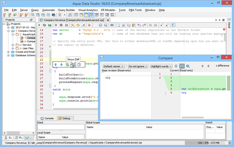 Javascript IDE Open API Version Control Integration in Data Studio