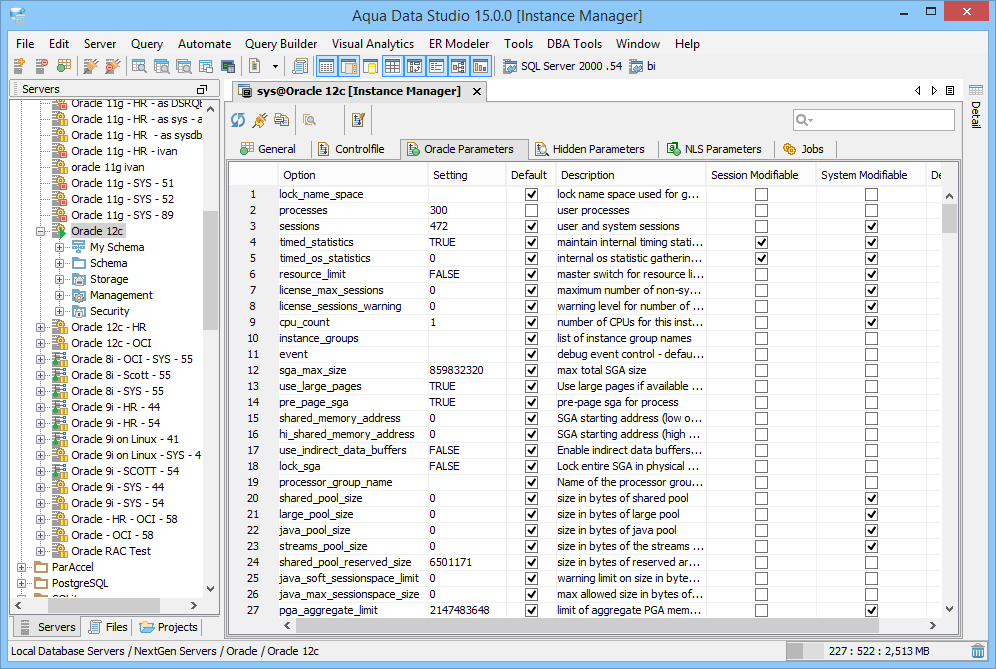 Aqua Data Studio Oracle DBA Administration Tool AquaFold