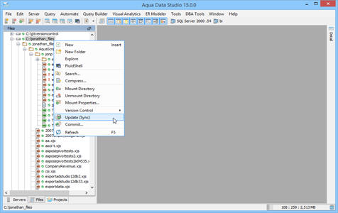 Perforce Sync in Aqua Data Studio