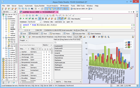 Pivot Grid Chart in Aqua Data Studio