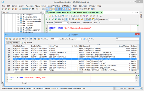 SQL History Auto Archive in Aqua Data Studio