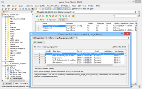 SQL Server DBA Tool SQL Server Agent Jobs in Aqua Data Studio