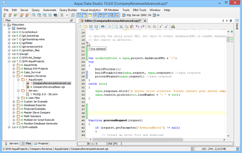 Subversion Inline Difference Indicators in Aqua Data Studio