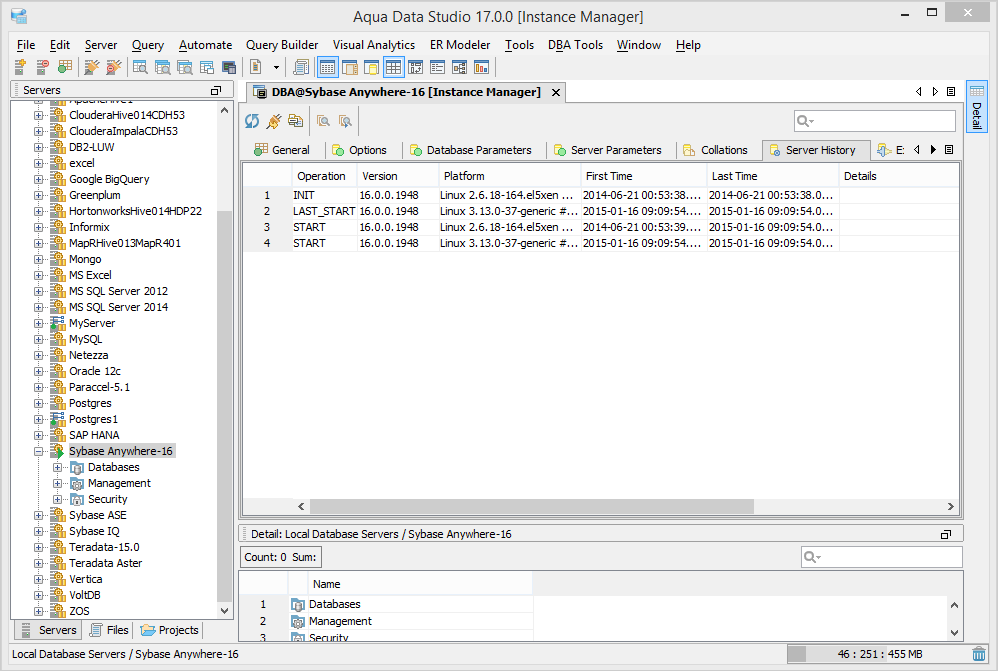 Aqua Data Studio: Sybase Anywhere DBA Tools - AquaFold