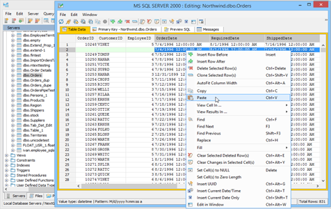 Table Data Editor Paste in Aqua Data Studio