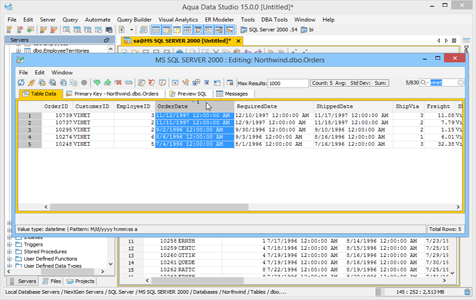 Table Data Editor Quick Filter in Aqua Data Studio