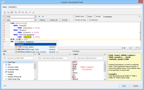 Visual Analytics Calculated Field-1 in Aqua Data Studio