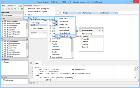 Visual Query Builder HIDE Decks in Aqua Data Studio