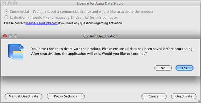 Deactivation Dialog Step 2