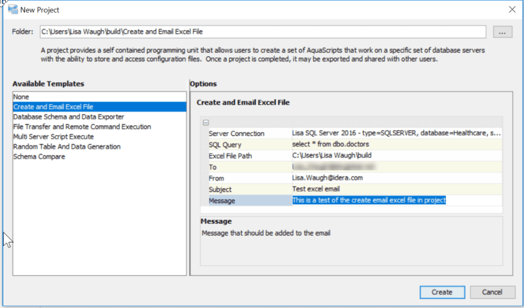 Create a project in Complex Data Environments